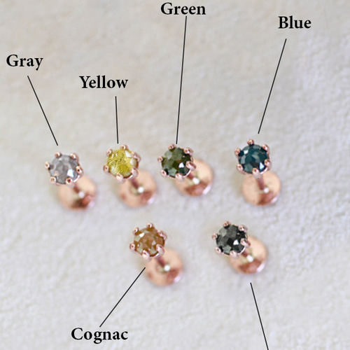 14K金 ゴールド ラフダイヤモンド ヘリックス 軟骨 アンチトラガス