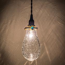 吹きガラスペンダントライト（水面模様タイプ）P-0025 宙吹き照明