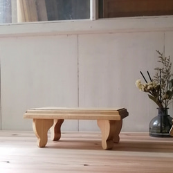 ✨10%OFF✨かわいいサイズの木製アンティークミニテーブル トレイ ② 12枚目の画像