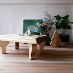 ✨10%OFF✨かわいいサイズの木製アンティークミニテーブル トレイ ② 14枚目の画像