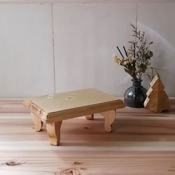 ✨10%OFF✨かわいいサイズの木製アンティークミニテーブル トレイ ② 9枚目の画像