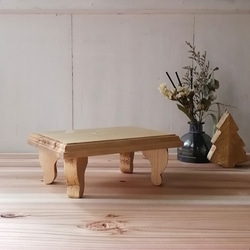 ✨10%OFF✨かわいいサイズの木製アンティークミニテーブル トレイ ② 10枚目の画像