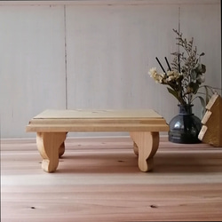✨10%OFF✨かわいいサイズの木製アンティークミニテーブル トレイ ② 7枚目の画像