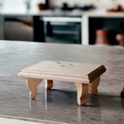 ✨10%OFF✨かわいいサイズの木製アンティークミニテーブル トレイ ② 15枚目の画像
