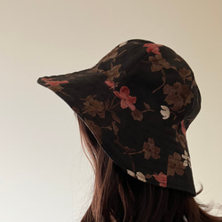 おとなの帽子　秋の花柄チューリップハット 2枚目の画像