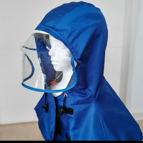 再再販】フード型レインハット・ヘルメット用レインハット（白