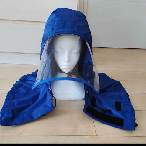 再再販】フード型レインハット・ヘルメット用レインハット（白