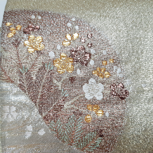 ワンタッチ帯 くらわん帯 正絹袋帯リメイク 丸花吉祥文様 作り帯 和装 