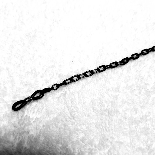 ブラック メガネチェーン プラスチック アレルギー対応 軽い メンズ  