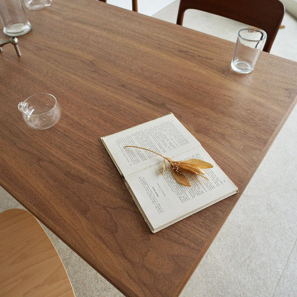 ウォールナット ダイニングテーブル 120〜145cm カフェテーブル レクタングル Walnut table 15枚目の画像