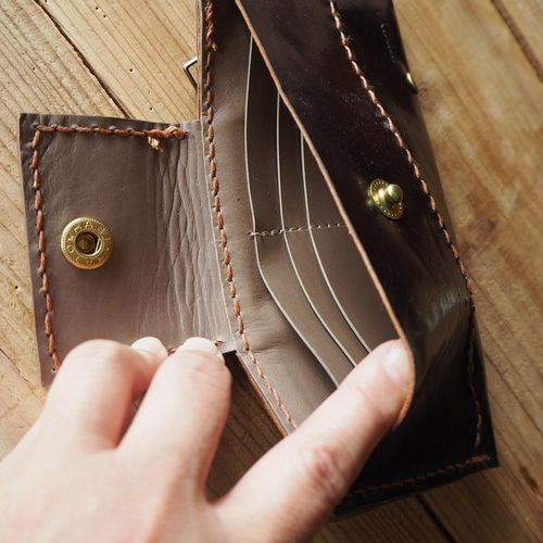 BENIYA 薄型 長財布 手縫い牛革 ハンドメイド 薄型 長財布 手縫い牛革 イタリアンレザー 茶色 その他ミニ財布