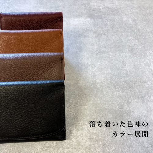 ダークブラウン 本革　三つ折り財布 Hallelujah ミニ財布 本革 レディース 三つ折り ラウンド