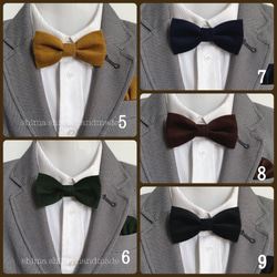 ベビーから大人の方まで★ヘアリボンにもなるコーデュロイの蝶ネクタイ　SサイズAタイプ 4枚目の画像