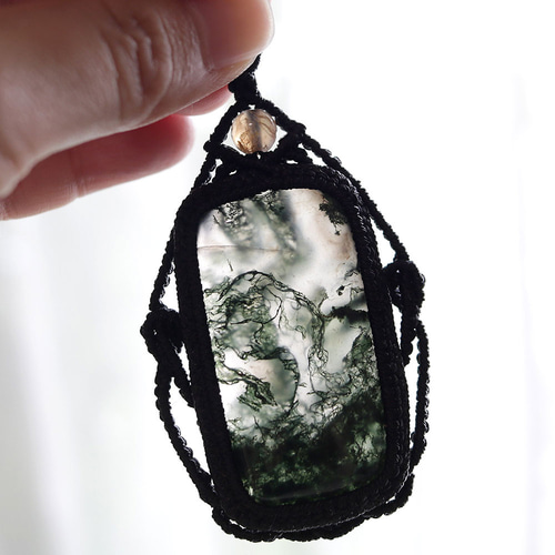 モスアゲート　マクラメ編みネックレス他1点同梱 モスアゲート マクラメ編みネックレス他1点同梱 モスアゲート