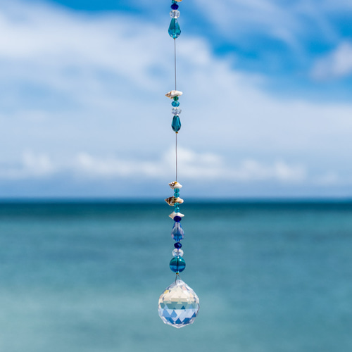 サンキャッチャー 海 30mm ブルー 青 風水 幸福を呼ぶインテリア