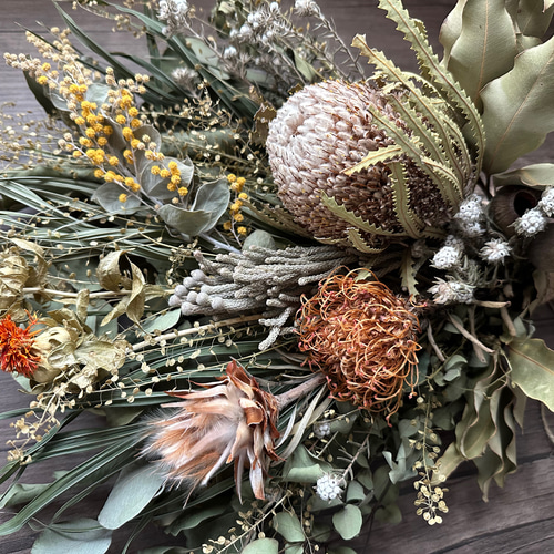 バンクシアとミモザのネイティブスワッグ スワッグ himari's garden