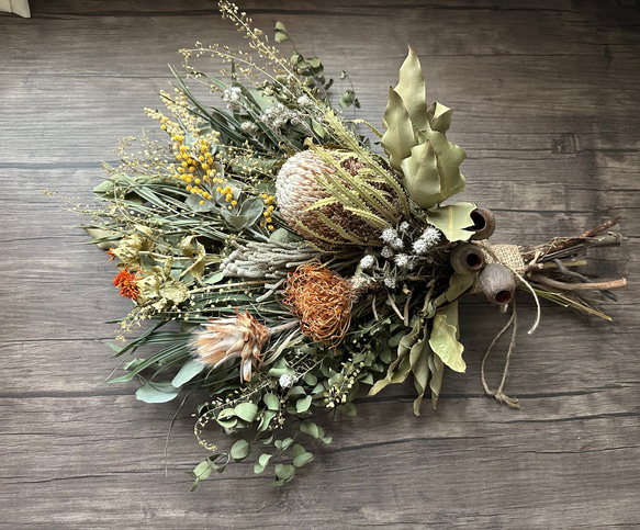 バンクシアとミモザのネイティブスワッグ スワッグ himari's garden