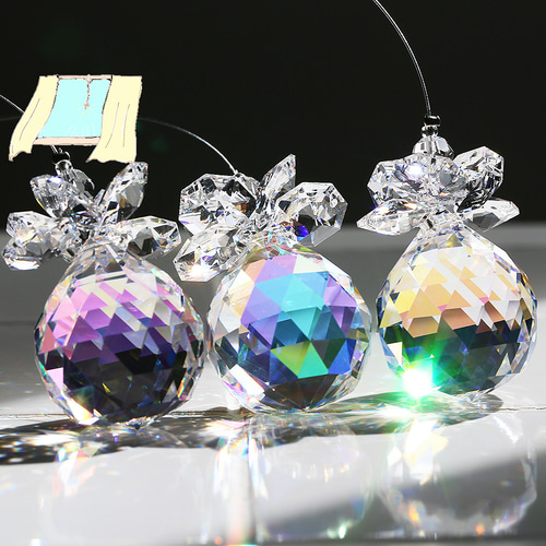 お部屋用サンキャッチャー：パイナップル3兄弟 ASFOUR3AB SWAROVSKI