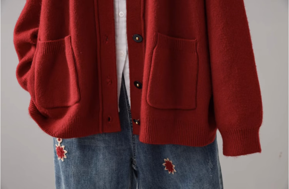 【秋冬の新作】全6色 カジュアルニットカーディガン セータージャケット ゆったり トップス レディース 15枚目の画像