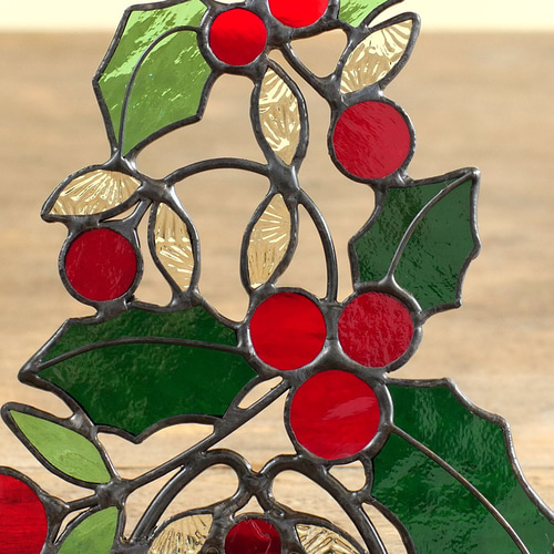 柊のクリスマスツリー ステンドグラス サンキャッチャー PlusBox