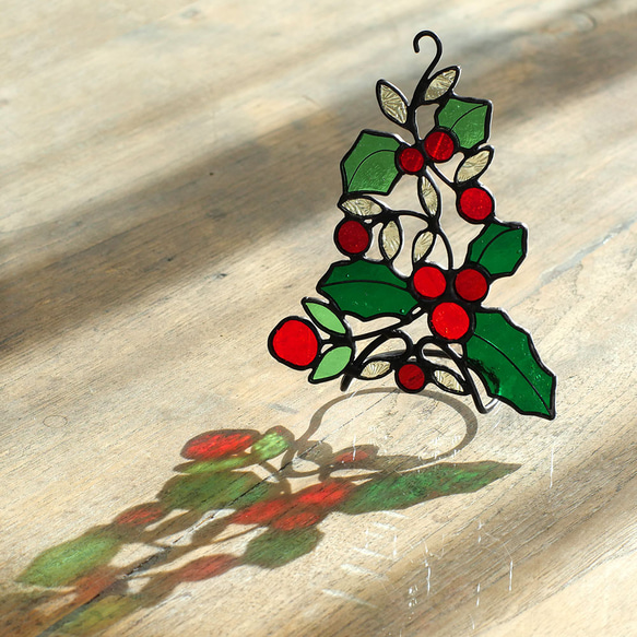 柊のクリスマスツリー　ステンドグラス 5枚目の画像