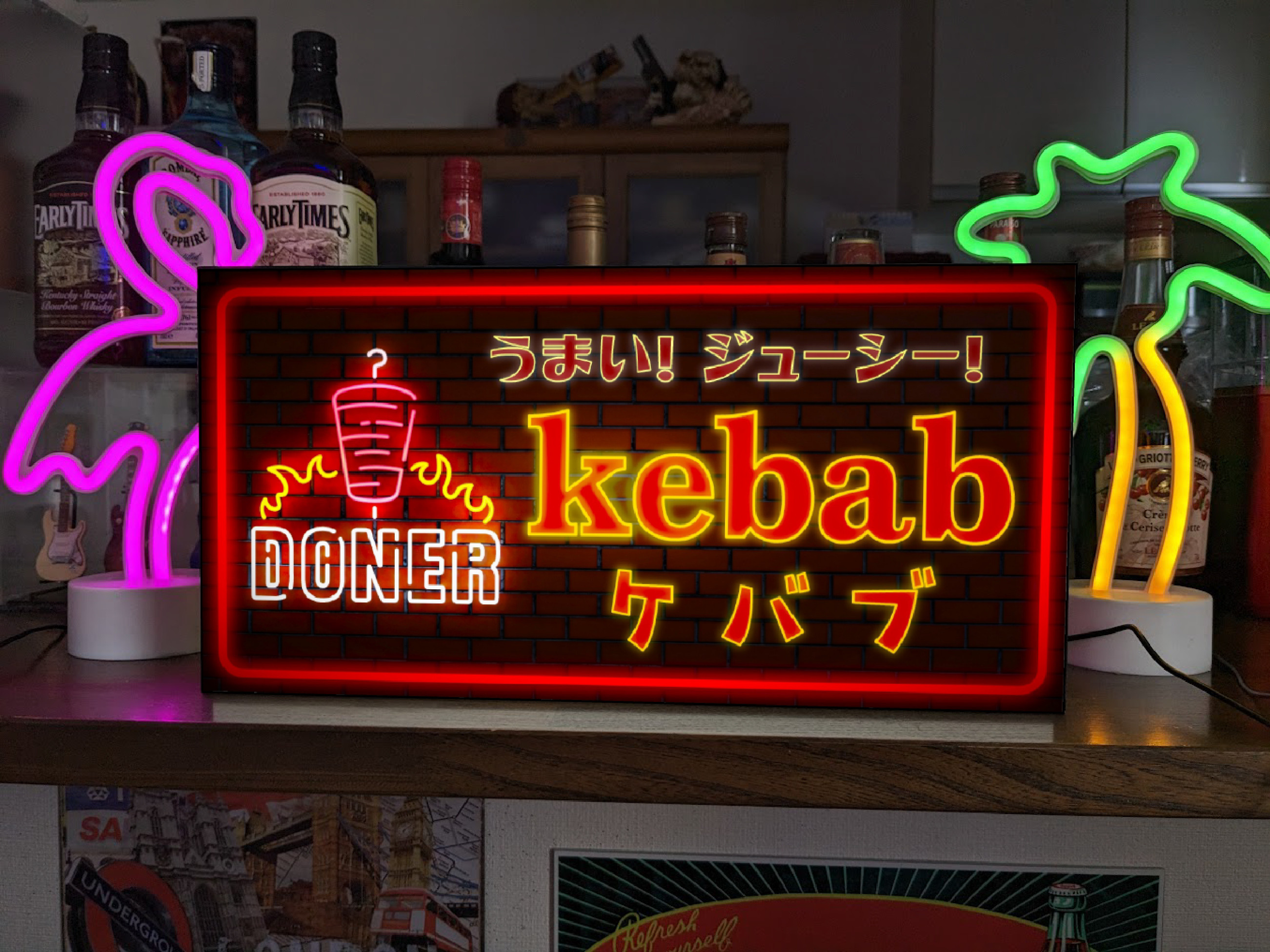 Kebab 屋台 置物 ライトLED トルコ料理 肉 看板 ケバブ キッチンカー