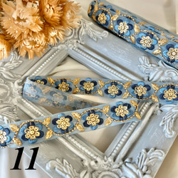 50cm  インド刺繍リボン チュール  花柄 13枚目の画像