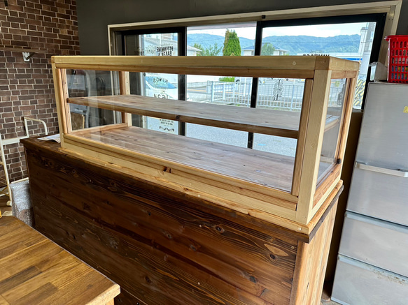 助成金対象商品　hotaru  ショーケース　カフェ　ケーキ　パン　店舗　おにぎり　天然木　無垢材　オーダー可 2枚目の画像