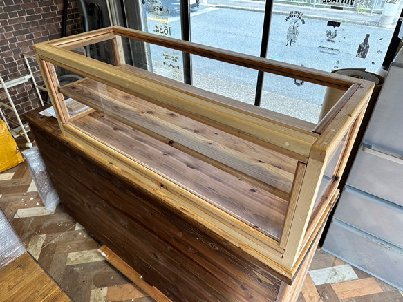 助成金対象商品　hotaru  ショーケース　カフェ　ケーキ　パン　店舗　おにぎり　天然木　無垢材　オーダー可 3枚目の画像