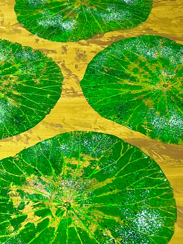 【一点もの】オシャレでユニークな蓮の葉ハッピーアート: The beauty of lotus leaf.葉無し 額付 11枚目の画像