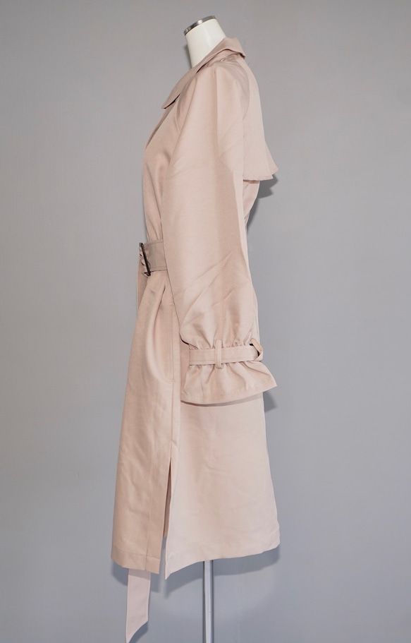 Soutien Collar Trench Coat *with Belt (beige) コート 薄茶 きれいめ 上品 7枚目の画像