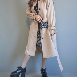 Soutien Collar Trench Coat *with Belt (beige) コート 薄茶 きれいめ 上品 2枚目の画像