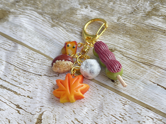 《受注生産》秋の味覚♡秋スイーツキーホルダー♡フェイクスイーツ 2枚目の画像