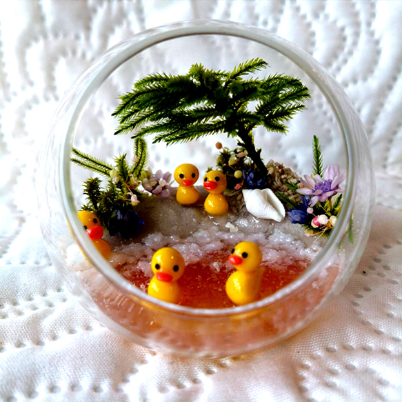 ガラスドームの小さな海『夕焼けの海』 1枚目の画像