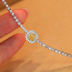 イエローダイヤモンド付きブレスレットk18 2枚目の画像