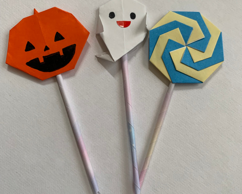 ハロウィン折り紙】フランケンの顔 Origami Frankenstein