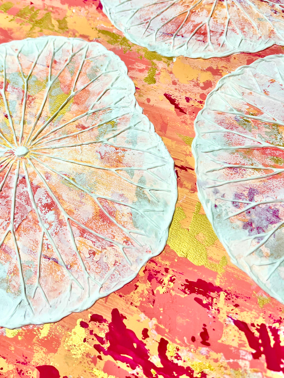 【一点もの】オシャレでユニークな蓮の葉ハッピーアート: The beauty of lotus leaf.造形蓮の葉#2 4枚目の画像