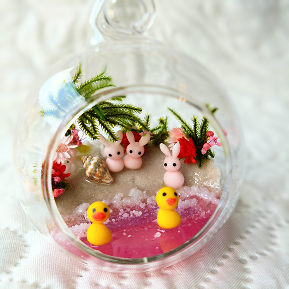 ガラスドームの小さな海『朝焼けの海』 1枚目の画像