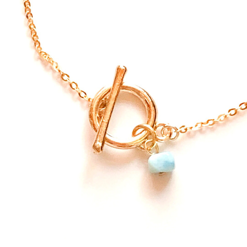 ラリマー マンテル ゴールド チェーン ブレスレット ＊天然石 ドミニカ  