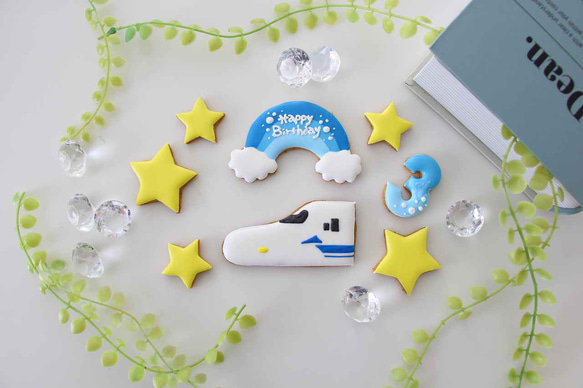 新幹線　【アイシングクッキー】　オーダー　数字　誕生日　ケーキの飾り　男の子向け　安い 6枚目の画像