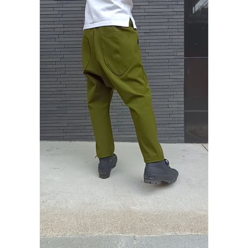 2 WAY ストレッチサルエルパンツ ／オリーブ色／秋冬パンツ ロング