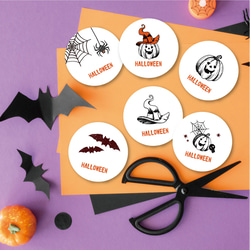 ハロウィン＊B-82＊サンキューシール＊切り売り52枚＊38mm＊大きめ ハロウィン＊B-82＊サンキューシール＊切り売り52枚＊38mm＊大きめ