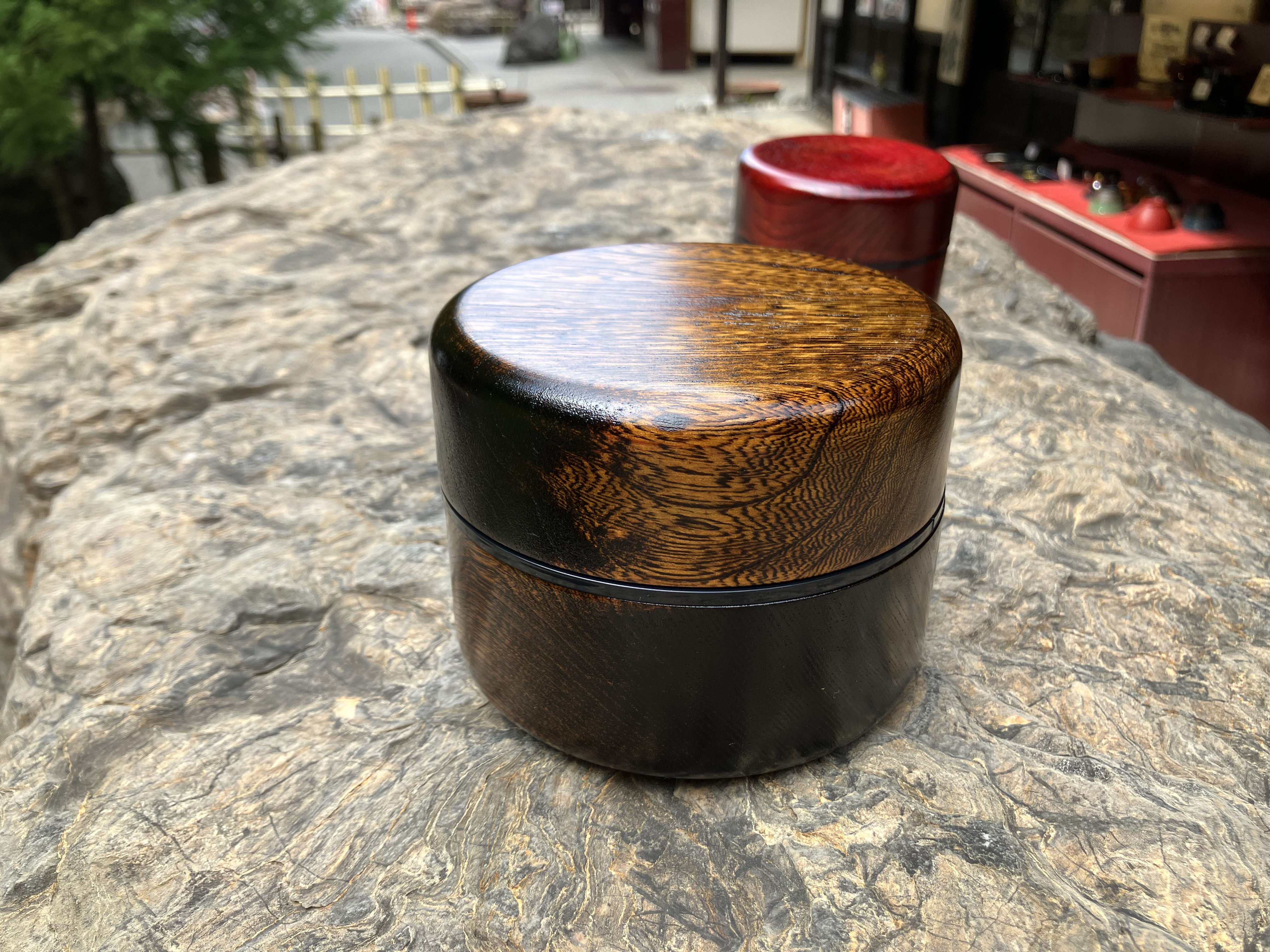 栓　丸弁当　黒　拭漆