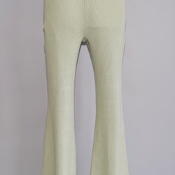 Rib Flare Easy Pants (light green) ロングパンツ グレー 灰色 上品 きれいめ 9枚目の画像
