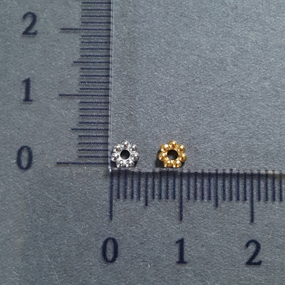 [10pcs] オール ステンレス  4mm フラワー スペーサー ロンデル  金属アレルギー対応 3枚目の画像