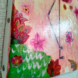 花柄『ピンクフラミンゴ』アクリル絵　原画　アート　絵画　イラスト 8枚目の画像