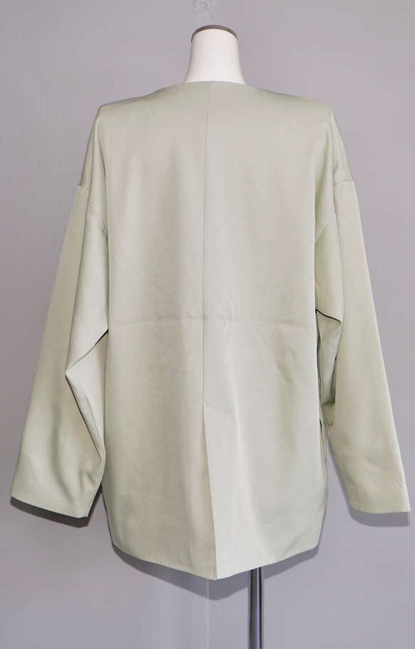 No-Collar Jacket ＋ Slacks 2P SET UP (pale mint)セットアップ グリーン 10枚目の画像