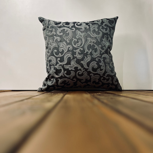 クッションカバー】【椅子生地使用】【日本製】ダマスク柄 モノトーン