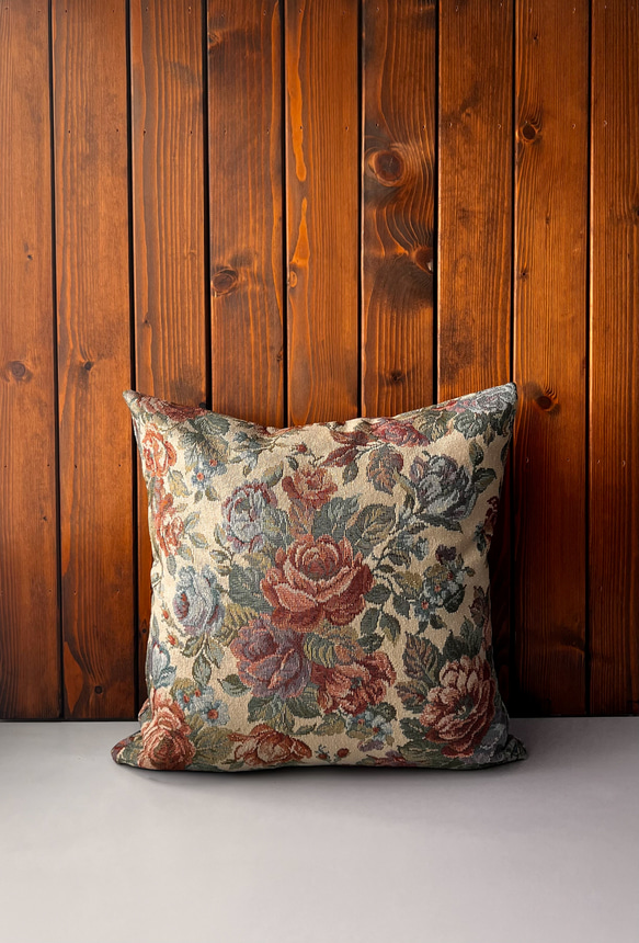 クッションカバー】【日本製】椅子生地 ゴブラン織り クラシックローズ