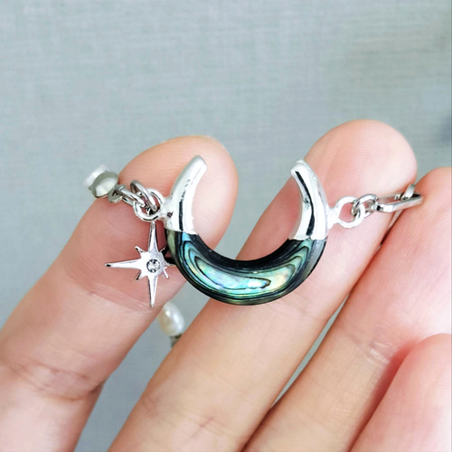 アバロンシェル　ハンドメイド　シルバー　ブレスレット アバロンシェル ハンドメイド シルバー ブレスレット